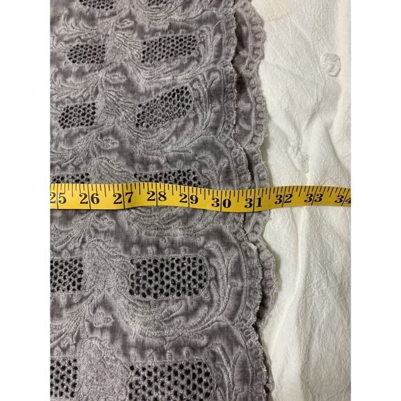 Sweet Magnolia Large Tunic Peasant Top Grey Embroidered Roll Tab Sleeve Boho - Picture 5 of 10